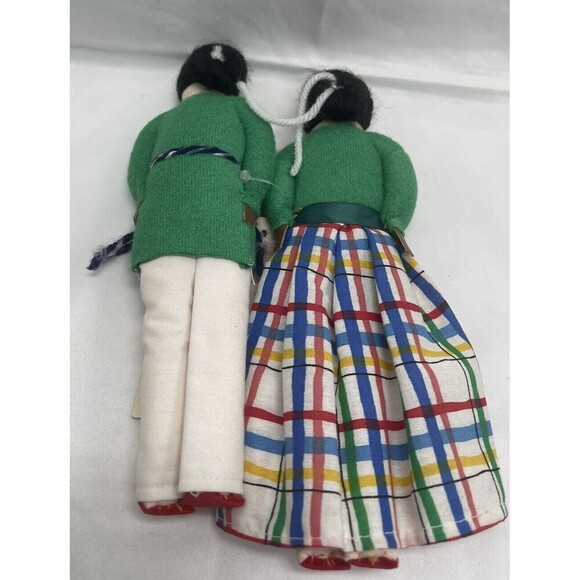 FRED HARVEY Handmade Navajo Dolls Native American Couple  Signed By Sadie Nez 9” - Picture 4 of 11